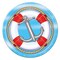 Party Central Club Pack of 96 Blue and Red Disposable Nautical Life Preserver Paper Party Dessert Plates 7"